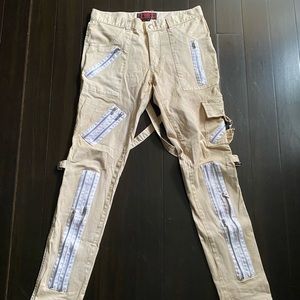 Tripp NYC tan/off white bondage pants size 32